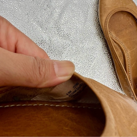 Frye Regina Ballet Flats Cognac Pointed Toe Brown Leather Size 9.5 M - Picture 7 of 8